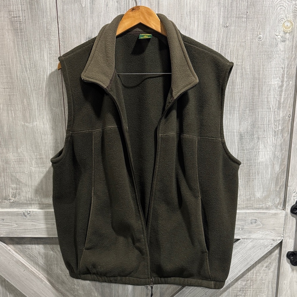 Cabela's L Olive Fleece Vest for Men F2